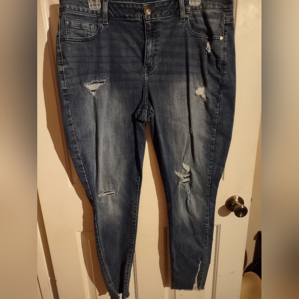 Lane Bryant skinny distressed jeans